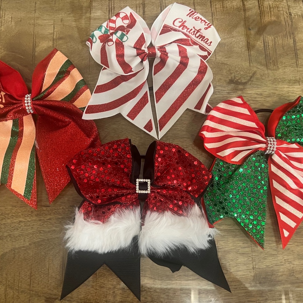 4 holiday christmas bows hair accessories